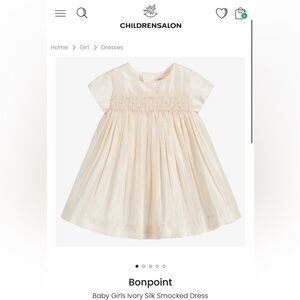 Gorgeous keepsake Bonpoint silk smocked dress - special occasions- 18m